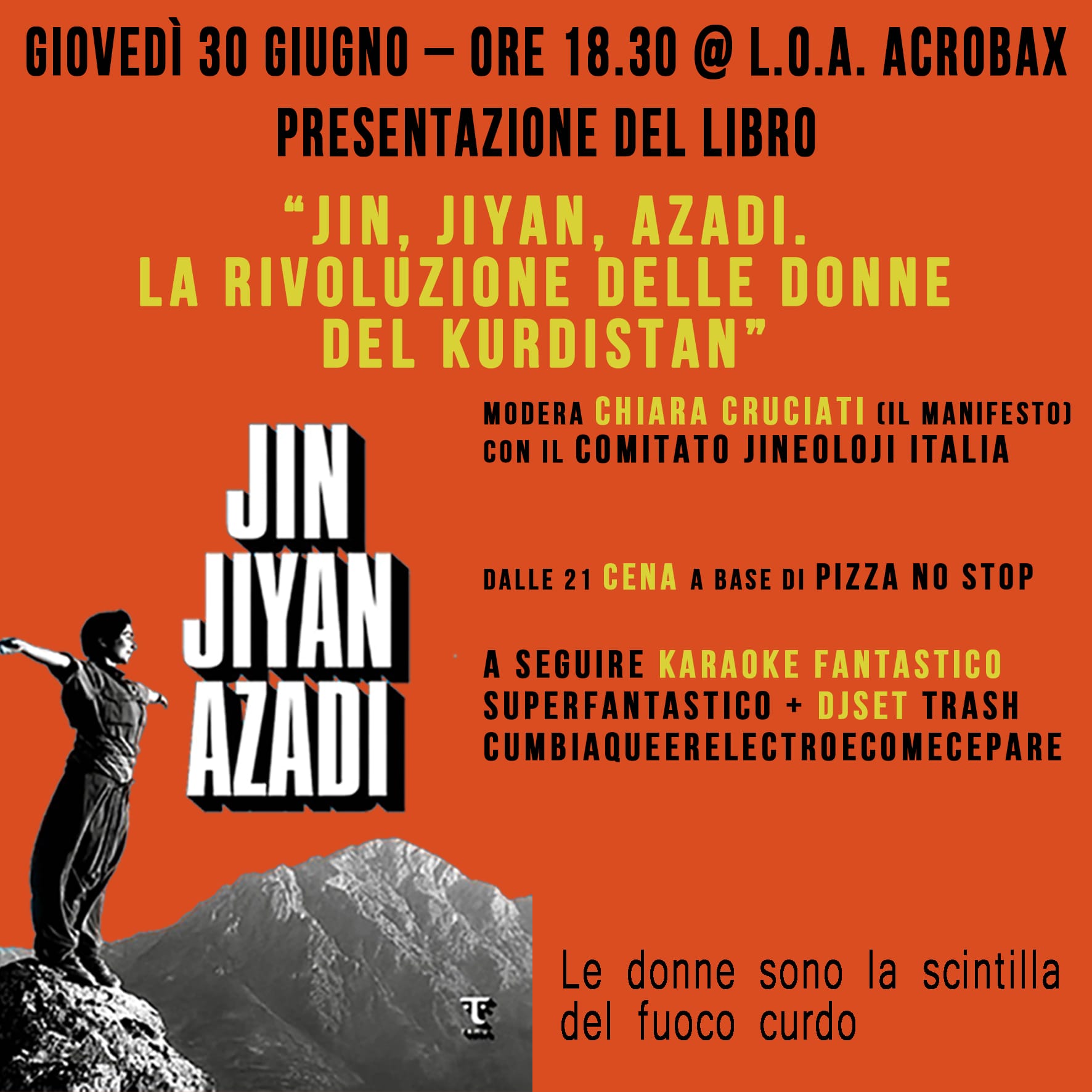 Giovedì 30 Giugno/ Presentazione del libro Jin Jiyan Azadi