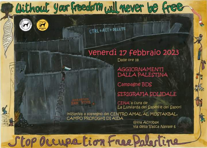 Venerdì 17 Febbraio/ Aggiornamenti dalla Palestina