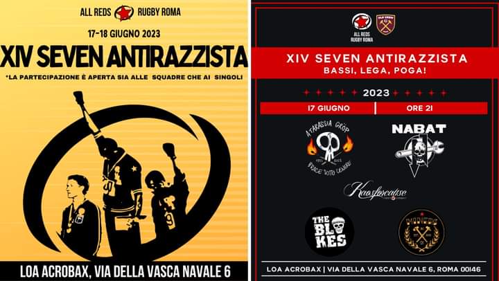 Sabato 17 e Domenica 18 Giugno/ 14^ Seven Antirazzista All Reds Rugby Roma