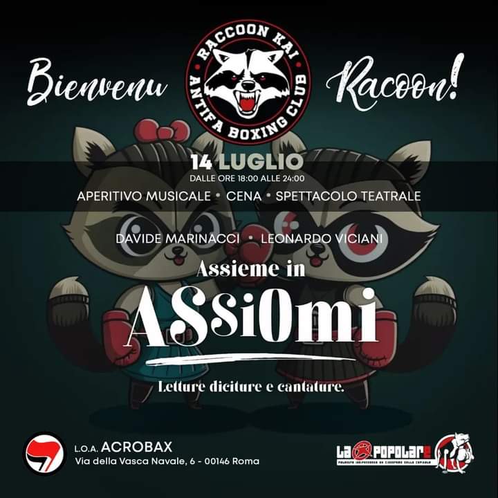 Venerdì 14 Luglio/ Raccon Kai Antifa boxing club