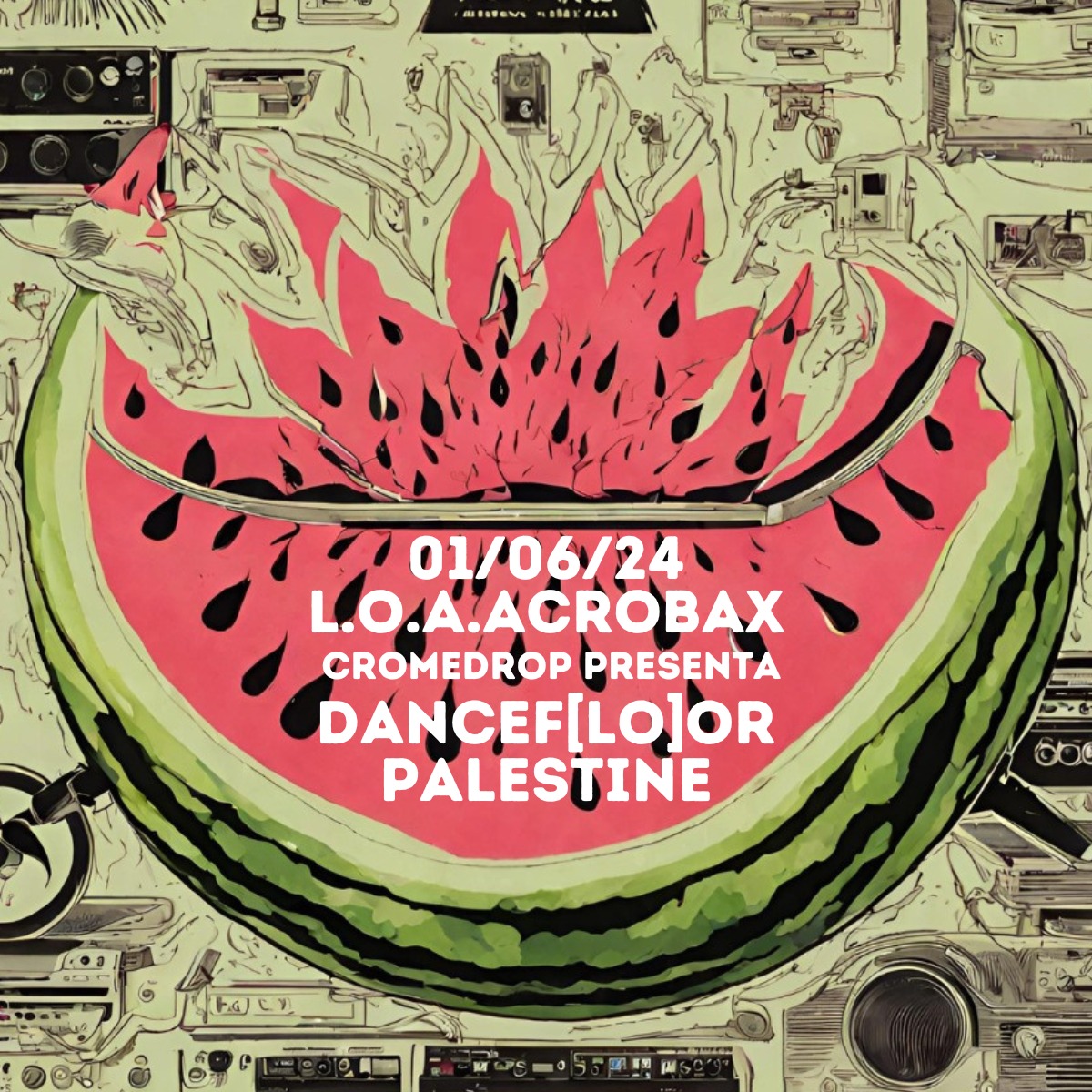 Sabato 1 Giugno/ Cromedrop Dancef[lo]or Palestine